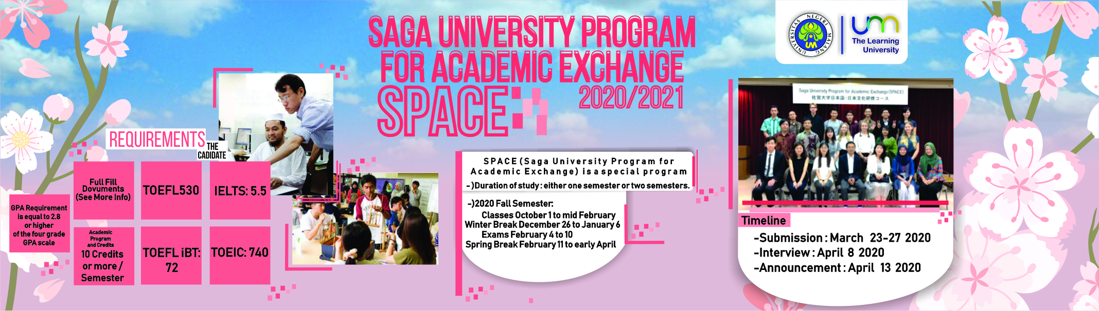 Saga University Program for Academic Exchange 2020-2021 (Space-E) Opportunities