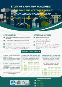 Study of capacitor placement to improve the voltage profile in contingency conditions of  the 150 kV Madura electricity power system